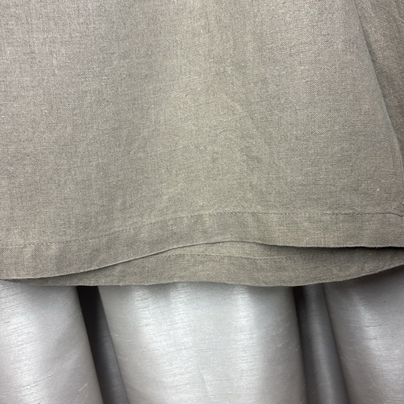 FLAX Linen Sun Shorts Beige/ Tan Flat Front Shorts,  medium - Picture 4 of 7